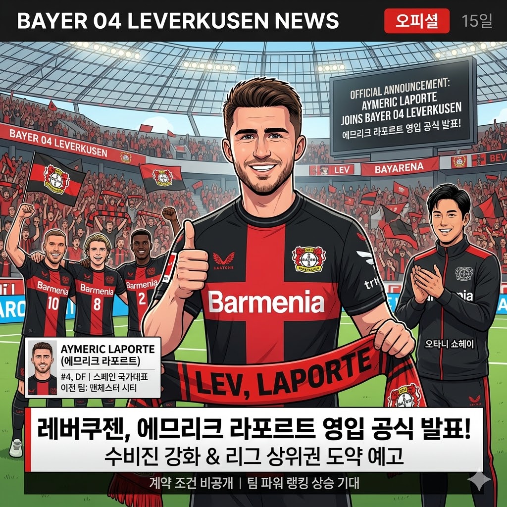 [오타니 매직] 레버쿠젠, 라포르트 영입! 수비진 초강